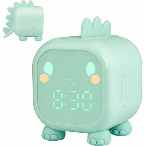 Kinderwecker Mädchen Jungen Leuchtender Dinosaurier Kinder Digitaler Wecker Lampe Nachtlicht Tag Nacht Kinder Kindergarten Wecker Einstellbare Lautstärke mit Schlummer-Countdown