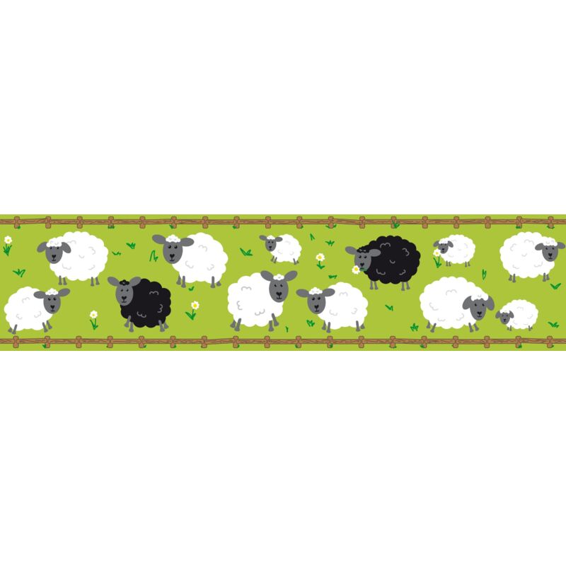 A.s. Creations A.s.creations - A.s. Création Sheep Family 403733 Papiertapete Kinderzimmer 5 X 1.55 M Schwarz Wohnzimmer Schlafzimmer Büro