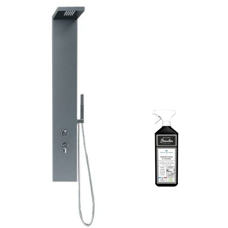 Colonne de douche Kinedo Aquastyle inox brossée + nettoyant Briochin