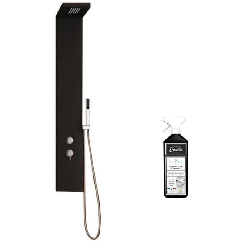 Colonne de douche Kinedo Aquastyle inox laquée noir mat + nettoyant Briochin