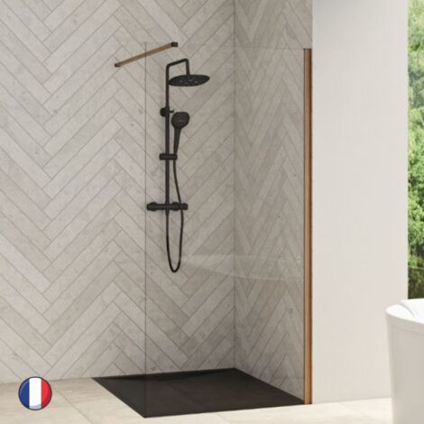 KINEDO Mampara de ducha 200 x 120 Smart Design Roble Nórdico