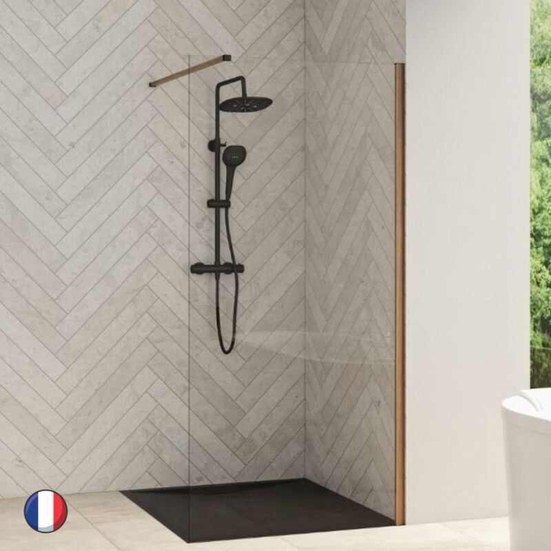 Paroi douche 200 x 120 Smart Design Nordic Chêne - Kinedo