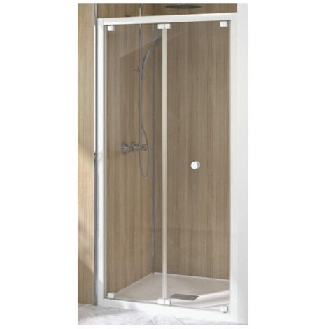 Kinedo – Porte de douche pliante 80 cm – Hauteur 190 cm – Verre de sécurité – Accès avec seuil – Réglage faux-aplomb 2,5 cm – PA1561BTN