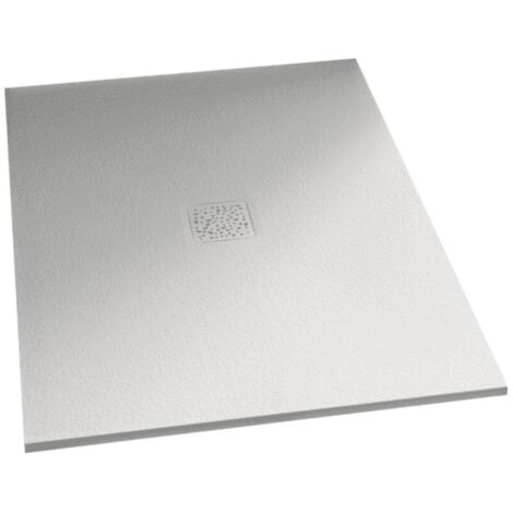 Kinedo – Receveur de douche antidérapant 100 x 90 cm – Biolex robuste – Surface PN24 pour sécurité PMR – Grille d'évacuation horizontale