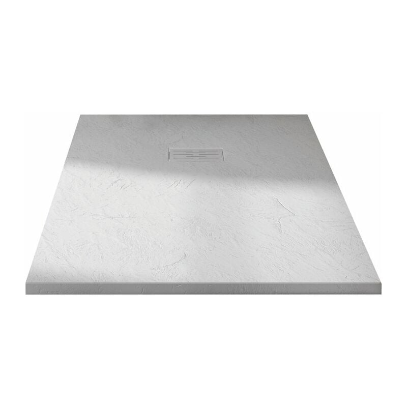 Receveur de douche extra plat - Kinerock Evo Kinedo 90 x 90 cm - Blanc effet pierre