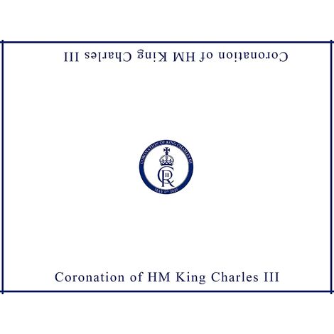 King Charles III White Blue Table Cover King's Coronation Tableware