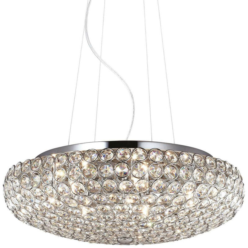

Ideal Lux King - Lámpara colgante de techo pequeña de 7 luces, cromada, G9
