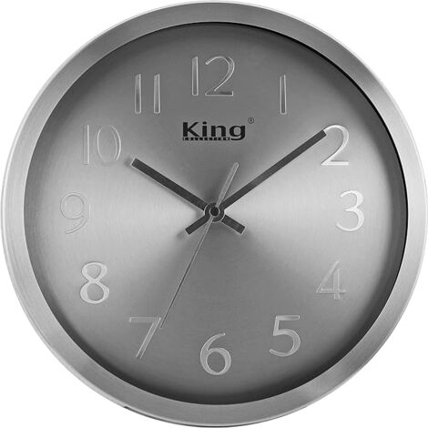 King Home Aluminium-Wanduhr 30,5x4 cm silber