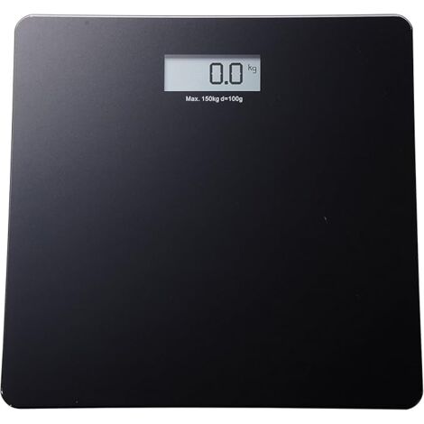 King Home BILANCIA PESAPERSONE con display LCD portata portata max 150KG base in vetro nera 30x30x1,7h cm