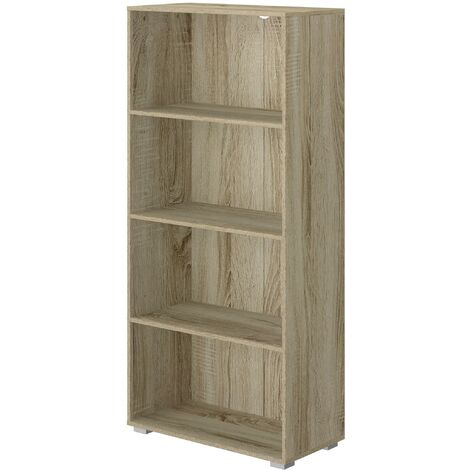 King Home BOOKCASE mit VIER Fächern 60x30x130h cm Eiche