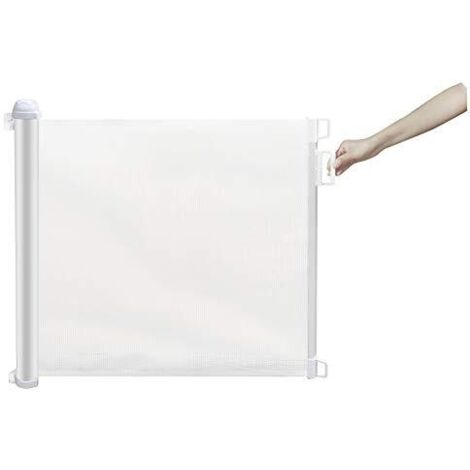 King Home Cancelletto bimbi DELUXE retrattile in PVC 130x89h cm bianco