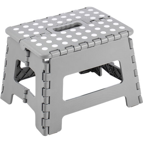 King Home CLIC-CLAC HIGH FOLDING POLYPROPYLENE STOOL 22x30x22h cm grau