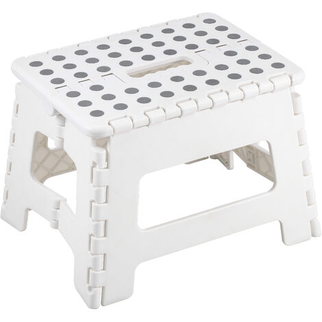 King Home CLIC-CLAC HIGH FOLDING POLYPROPYLENE STOOL 22x30x22h cm weiß