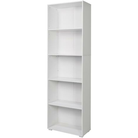 King Home FIVE-Shelf BOOKCASE 60x30x195 cm weiß