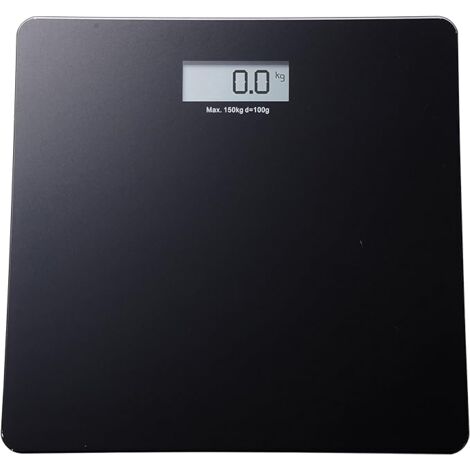 King Home Gießereiwaage mit LCD-Anzeige max. Kapazität 150KG schwarzer Glassockel 30x30x1,7h cm