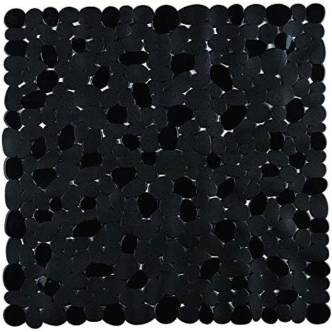 King Home INDOOR DUSCHTEPPICH STONE BLACK PVC 52x52 cm
