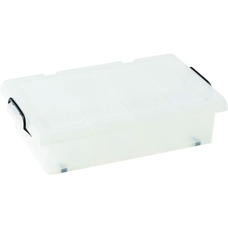 King Home K-BOX 25L LOW TRANSPARENT CONTAINER WITH WHEELS 58,5x37x14h cm