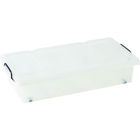 King Home K-BOX 35L LOW TRANSPARENT CONTAINER WITH WHEELS 78x37x16h cm