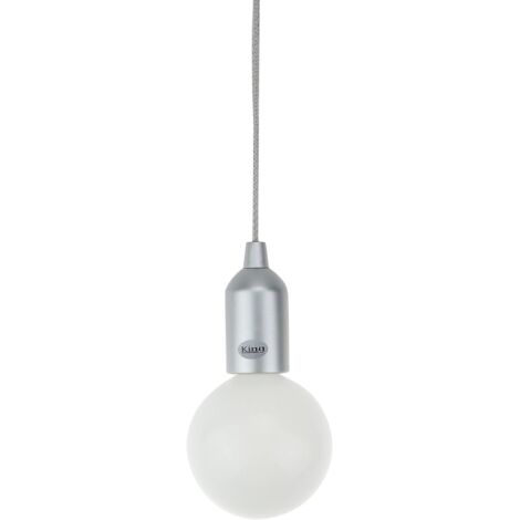 King Home LAMPADA LED K-LIGHT A BATTERIA GRANDE ARGENTO 10x130h cm