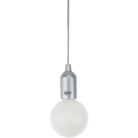King Home LED-Lampe K-LIGHT BATTERY LARGE SILBER 10x130h cm