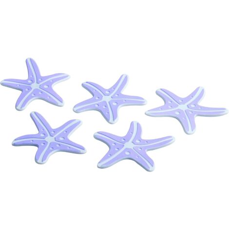 King Home NON-SLIP PVC SEA STAR MOULDERS SET 5 PIECES LILAC 11.5x11.5 cm