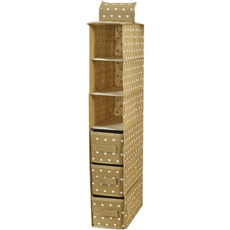 King Home ORDERER MIT 3 BEIGE TNT SCHUBLADEN 15x30x80h cm