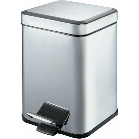 King Home PATTUMIERA QUADRA  IN ACCIAIO CON PEDALE LT. 6 20x20x31h cm