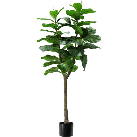 King Home Pflanze FICUS LYRATA H. 130 cm 60 LEAVES komplett mit Moostopf