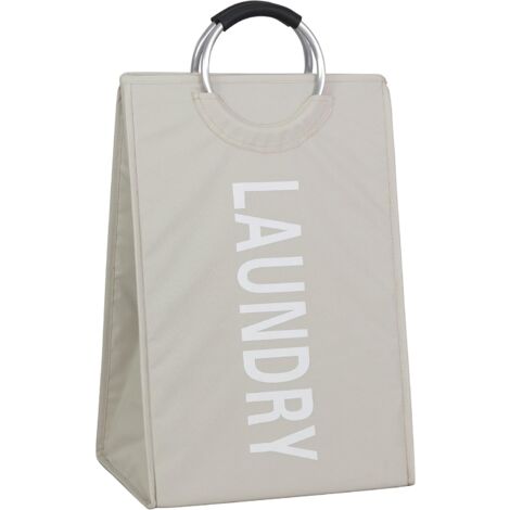 King Home PORTABIANCHERIA "LAUNDRY" IN POLIESTERE BEIGE 40x30x70h cm