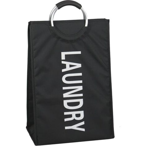 King Home PORTABIANCHERIA "LAUNDRY" IN POLIESTERE NERO 40x30x70h cm