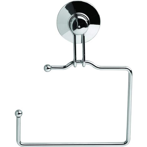 King Home PORTAROTOLO IGIENICA CON VENTOSA cromato con finitura a specchio 15x3,5x13h cm