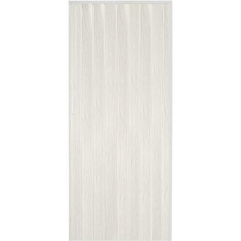 King Home Porte pliante en PVC avec poignée en plastique et fermeture magnétique blanc veiné
