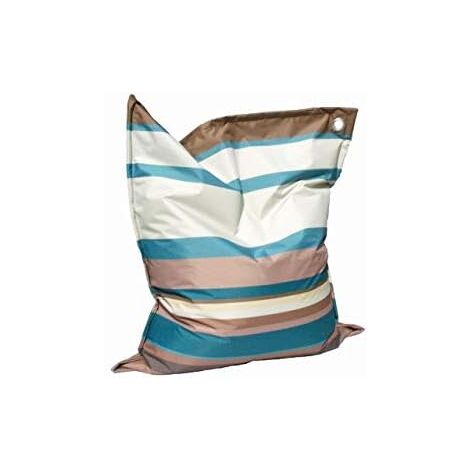 King Home Pouf-Kissen 135x160x25h cm mit abnehmbarem Bezug grau gestreift