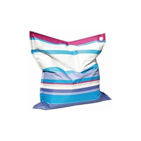 King Home Pouf-Kissen 135x160x25h cm mit abnehmbarem Bezug hellblau gestreift