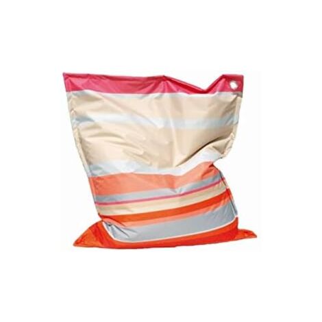 King Home Pouf-Kissen 135x160x25h cm mit abnehmbarem fuchsiafarbenem Streifenbezug