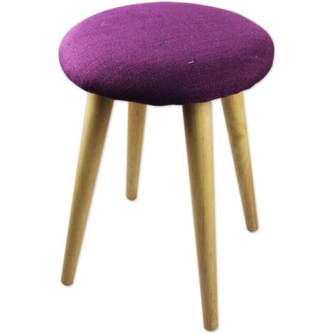 King Home PRUGNA TISCH IN KD Baumwolle Sitz + 4 Holzbeine CM 31X31X44