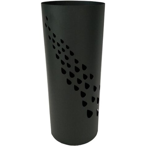 King Home RUND SCHWARZ DROPS Metall lackiert UMBRELLA STAND 18x46h cm