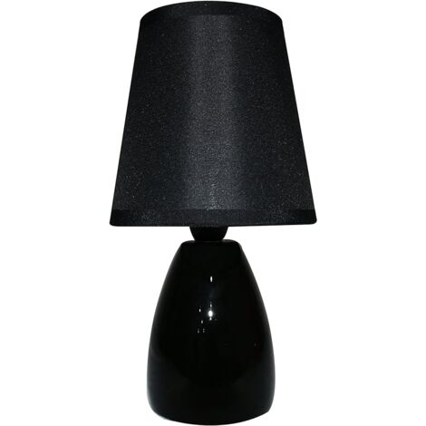 King Home SCHWARZE TISCHLAMPE Keramik runder Sockel 10x25h cm