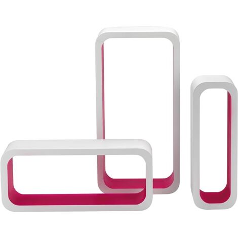 King Home SET 3 STÜCK(cm 10x10x30 + cm 15x10x35 + cm 20x10x40) RECHTECKIGES GESTEINTES MDF-Spülbecken WEISS/FUCHSIA 2 STÜCK KARTON