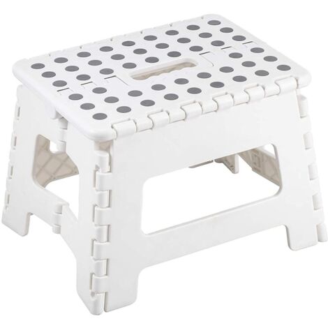 King Home SGABELLO PIEGHEVOLE CLIC-CLAC in polipropilene 22x30x22h cm bianco
