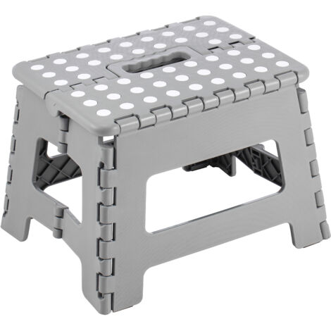 King Home SGABELLO PIEGHEVOLE CLIC-CLAC in polipropilene 22x30x22h cm grigio