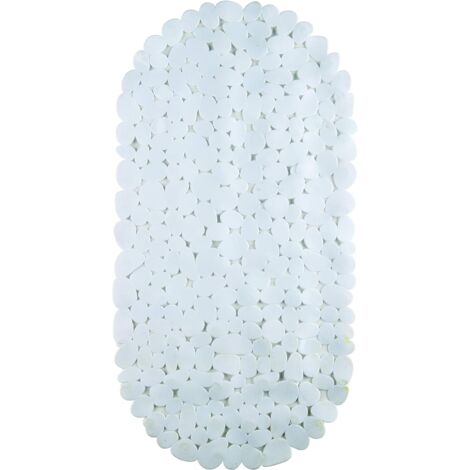 King Home STONE WHITE OVAL PVC BATHTUB RUG 67x34 cm