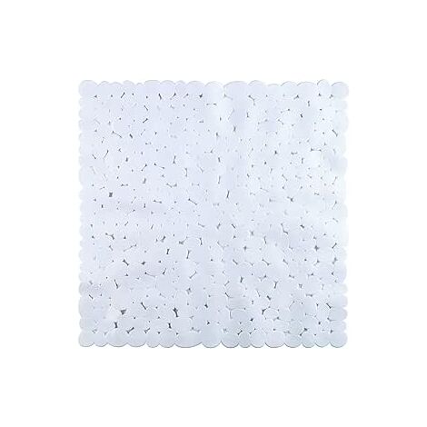 King Home TAPPETO INTERNO DOCCIA STONE BIANCO QUADRO in PVC 52x52 cm
