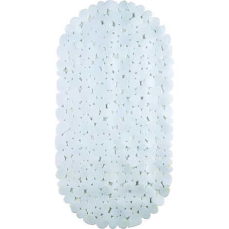 King Home TAPPETO INTERNO VASCA STONE BIANCO OVALE in PVC 67x34 cm
