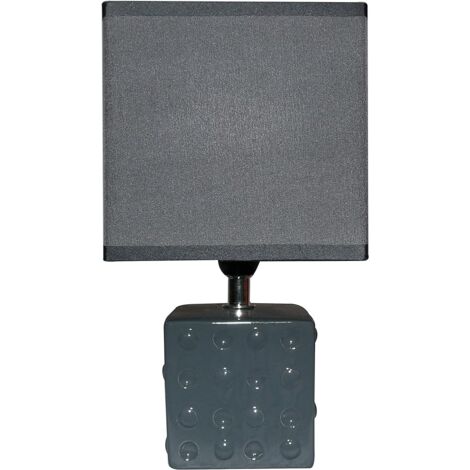 King Home TISCHLAMPE ROT Keramik quadratische Basis 14x11x26h cm