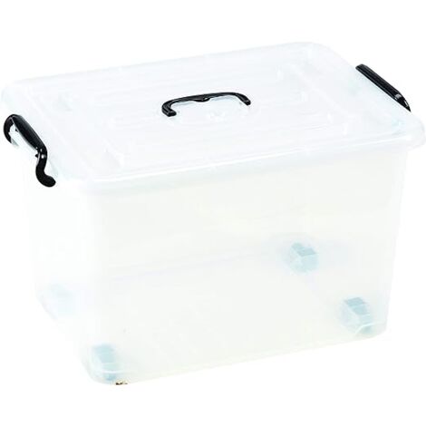 King Home TRANSPARENT K-BOX 40L BEHÄLTER MIT RÄDERN 50,5x30x36h cm
