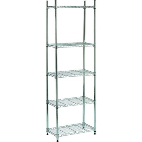 King Home Verchromtes Regal 5 Böden 60x35x180 cm