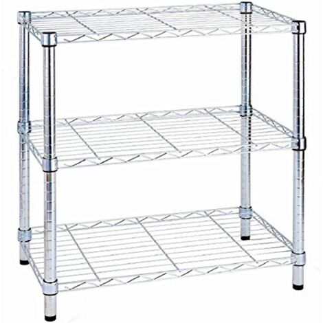 King Home Verchromtes Regal mit 3 Böden 60x35x90 cm