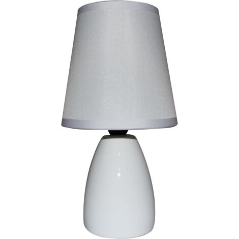 King Home WEISSE TISCHLAMPE Keramik runder Sockel 10x25h cm
