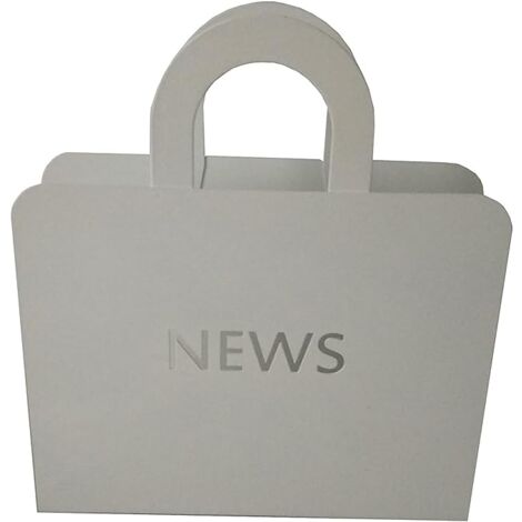 King Home WEISSER BUCHKASTEN NEWS MIT HÄNDEN aus lackiertem Metall 29x7x32,5h cm